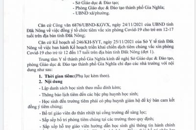 LỊCH TIÊM VẮC XIN COVID-19: